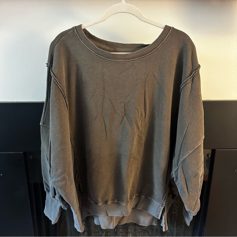 Free People Grey Camden Oversized